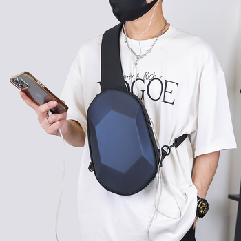 Férfi poliedrális mellkas táska kereszttalppal, corduroy anyagból, üzleti útokra