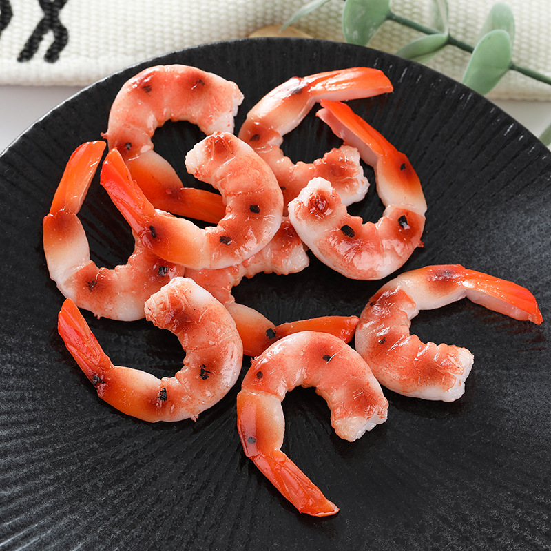 Ключодържател с форма на скарид, реалистичен PVC модел хранителна играчка, висулка за чанта, без сглобяване, 7–14 години