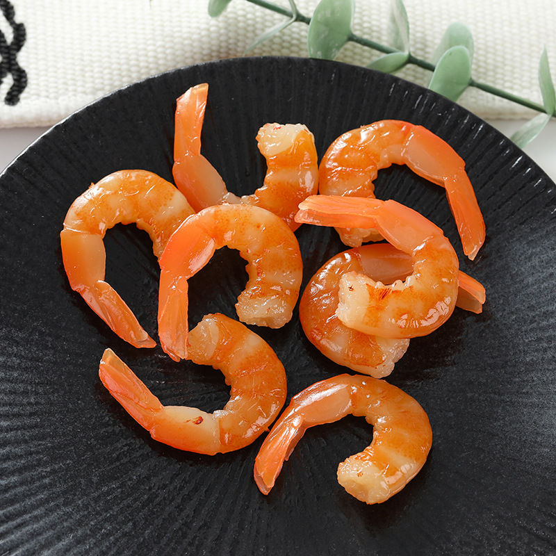 Ключодържател с форма на скарид, реалистичен PVC модел хранителна играчка, висулка за чанта, без сглобяване, 7–14 години