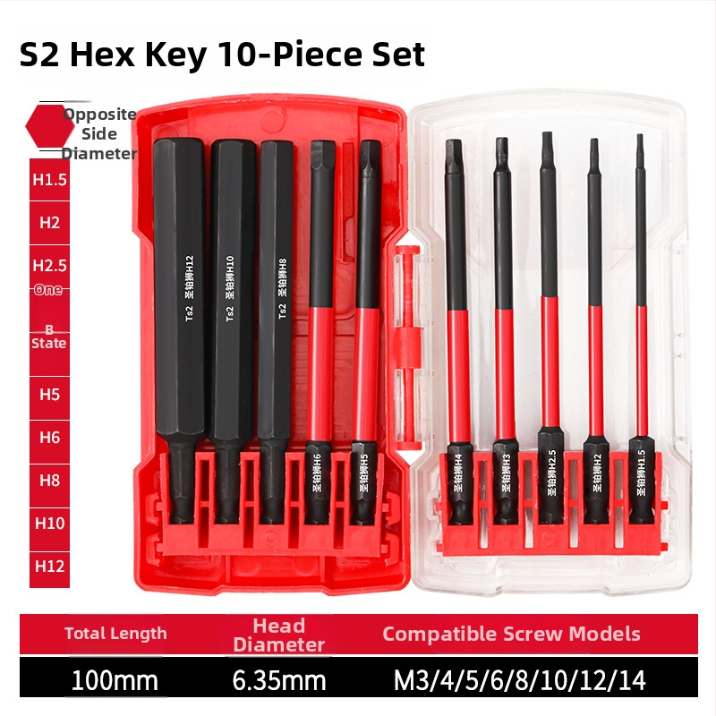 Set elektrických skrutkovačov s hex hlavou, magnetický, S2 zliatina nástrojovej ocele, Holy Platinum Lion