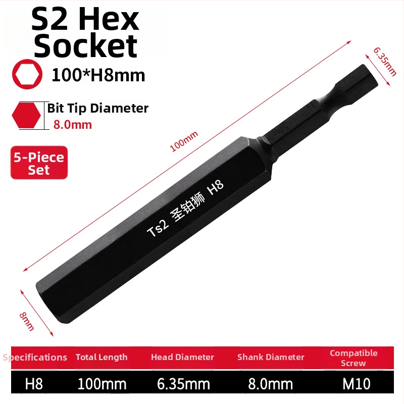 Set elektrických skrutkovačov s hex hlavou, magnetický, S2 zliatina nástrojovej ocele, Holy Platinum Lion