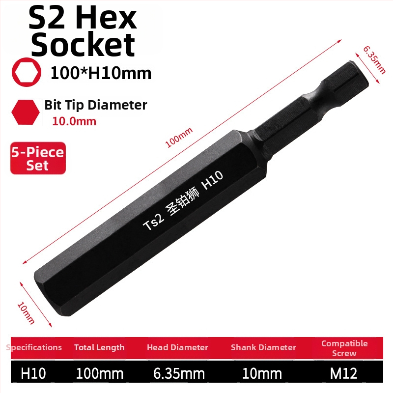 Set elektrických skrutkovačov s hex hlavou, magnetický, S2 zliatina nástrojovej ocele, Holy Platinum Lion