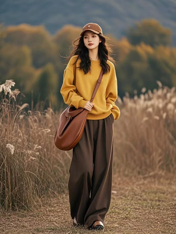 Női két darabos melegítőfelső és nadrág szett, egyszínű, raglán ujjú, poliészter, 2024 téli szezon