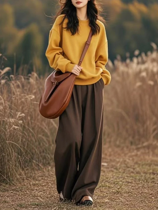 Női két darabos melegítőfelső és nadrág szett, egyszínű, raglán ujjú, poliészter, 2024 téli szezon