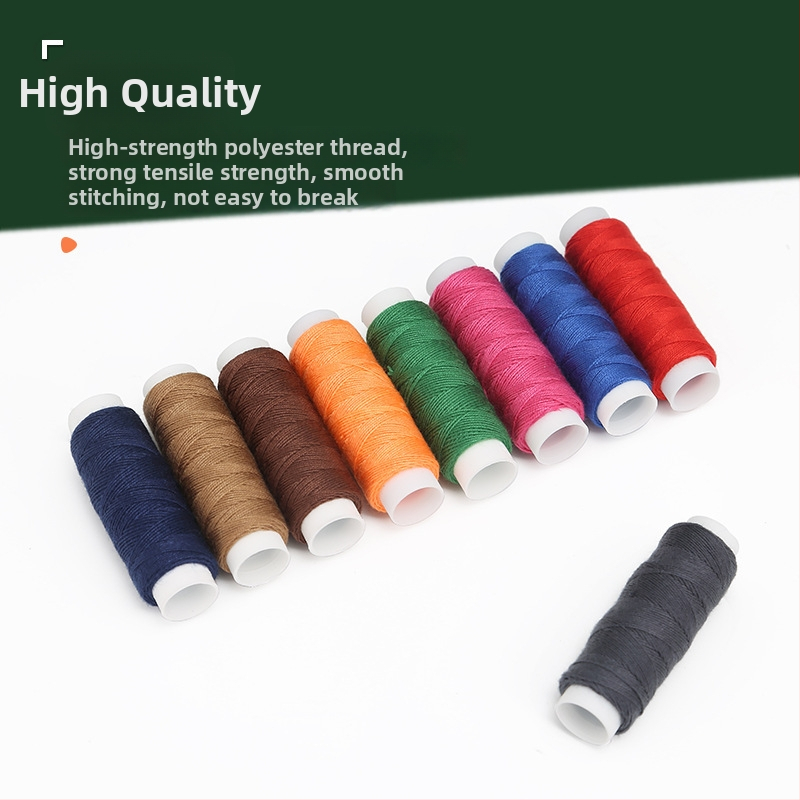 Sada na šitie v krabici s polyesterovou priadzou na denim, 10 rolov v balení (~50 m), prispôsobiteľný súprava na ručné šitie