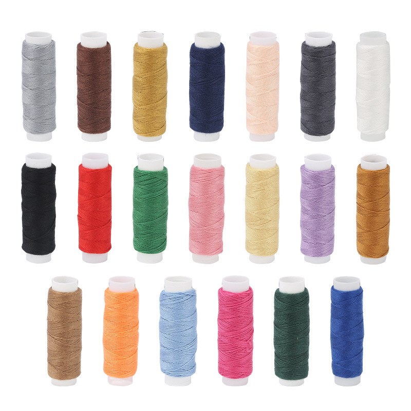 Kutija za šivanje s poliesterom pređom za denim, paket od 10 rola (~50 m), prilagodljivi set za ručno šivanje