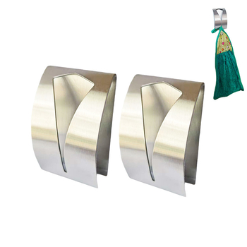 Куки от неръждаема стомана с матиран финиш, без пробиване за баня — модерен стил, 60 г, за кърпи и самозалепващи куки