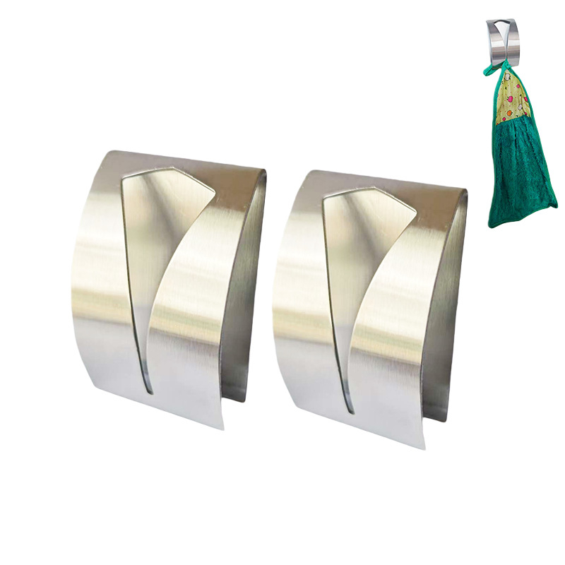 Куки от неръждаема стомана с матиран финиш, без пробиване за баня — модерен стил, 60 г, за кърпи и самозалепващи куки