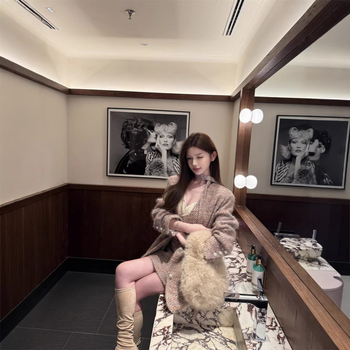 Téli kétrészes casual szett pamuttal bélelt felsővel, hosszú ujjú, poliészter/spandex anyag