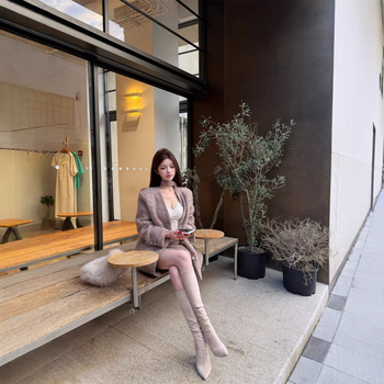 Téli kétrészes casual szett pamuttal bélelt felsővel, hosszú ujjú, poliészter/spandex anyag