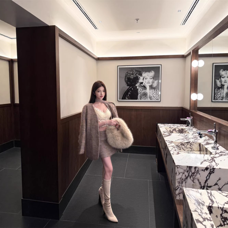 Téli kétrészes casual szett pamuttal bélelt felsővel, hosszú ujjú, poliészter/spandex anyag