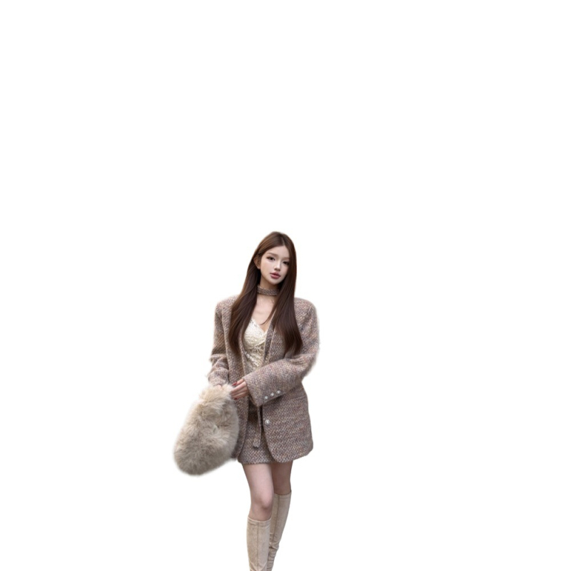 Téli kétrészes casual szett pamuttal bélelt felsővel, hosszú ujjú, poliészter/spandex anyag