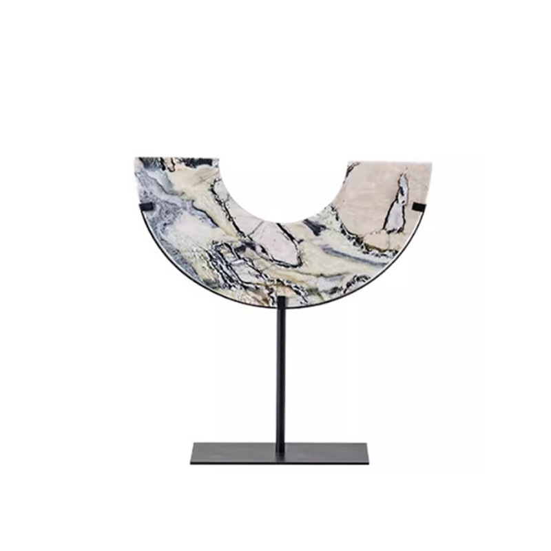 Ornament decorativ pentru bibliotecă în stil chinezesc, design abstract, metal și placă artificială, producție semi-artizanală și semi-mecanică