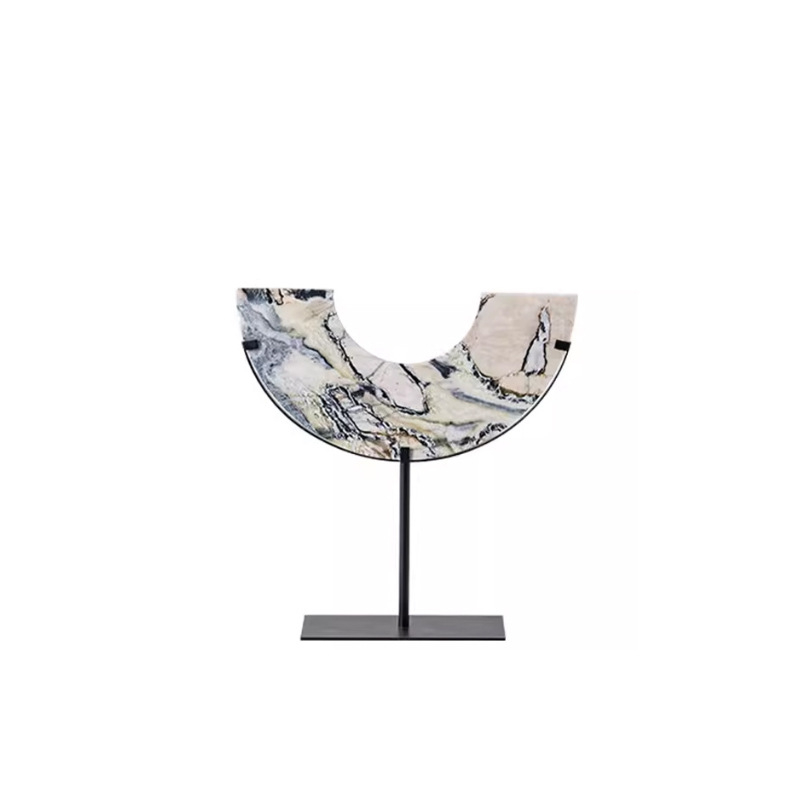 Ornament decorativ pentru bibliotecă în stil chinezesc, design abstract, metal și placă artificială, producție semi-artizanală și semi-mecanică