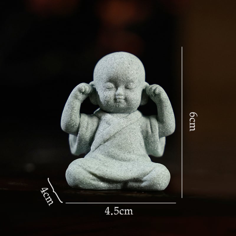 Фигура на монах-ученик от пясъчник – нов китайски стил, полу-ръчна и полу-механична изработка