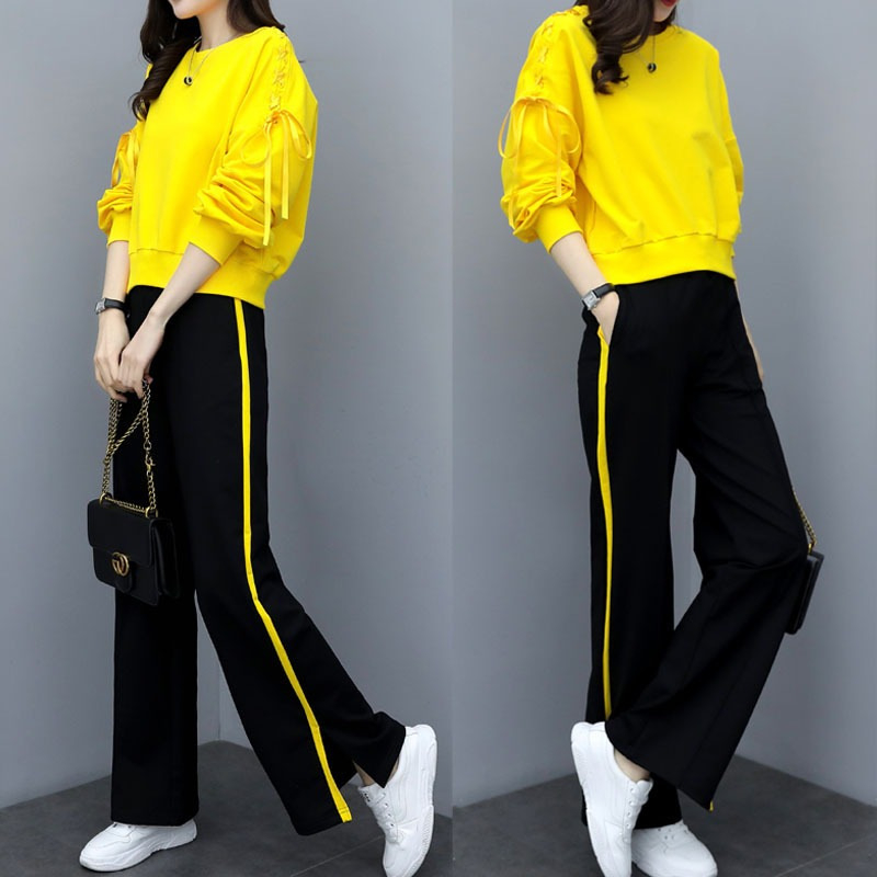 Proljeće 2023 Chenille dvodijelni set sa Spandexom, rukavi princeze, ženski casual kostim
