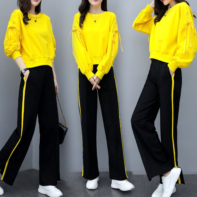 Proljeće 2023 Chenille dvodijelni set sa Spandexom, rukavi princeze, ženski casual kostim