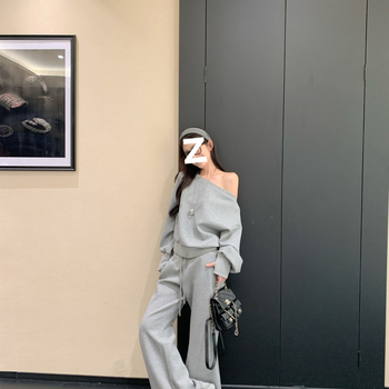 Casual dvodijelni sportski set — hoodie s dugim rukavima i hlače boot-cut, za žene (jesen 2025)