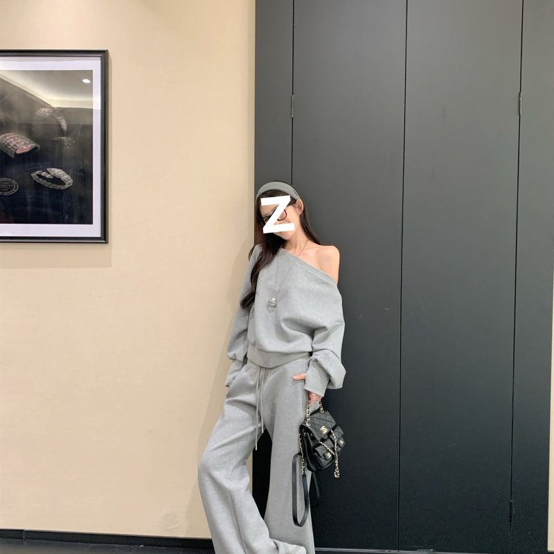 Casual dvodijelni sportski set — hoodie s dugim rukavima i hlače boot-cut, za žene (jesen 2025)