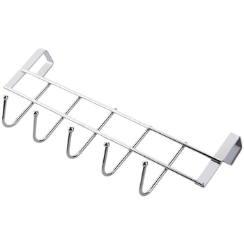 Кухненски държач с пет гака за врата на шкаф от неръждаема стомана - без пробиване, Hangge, модерен стил