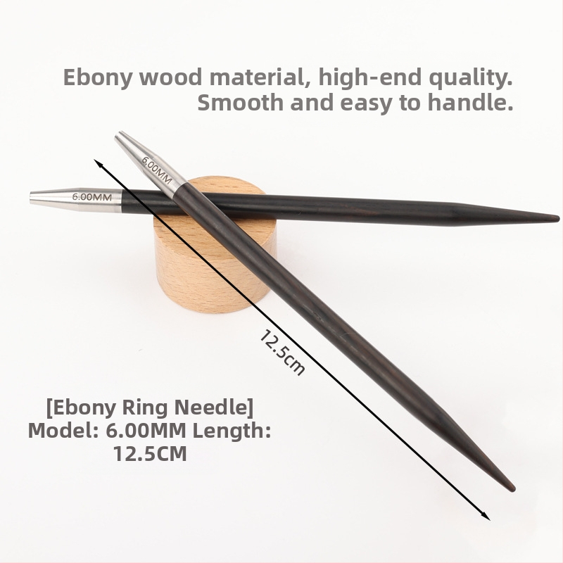 Odnímateľná kruhová ihla na pletenie z ebenového dreva, ručne vyhotovená, na svetre, moderný štýl (Kód: 6511002741999)