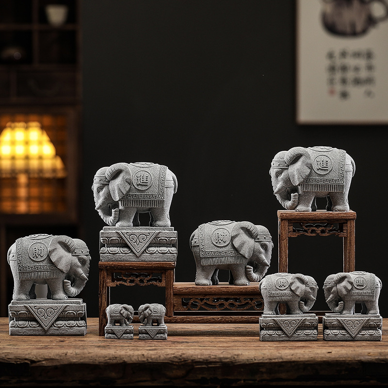 Двойка статуи на лъвове за аквариум, нов китайски стил, пластмаса и смола, марка Zifan, опаковка в цветна кутия