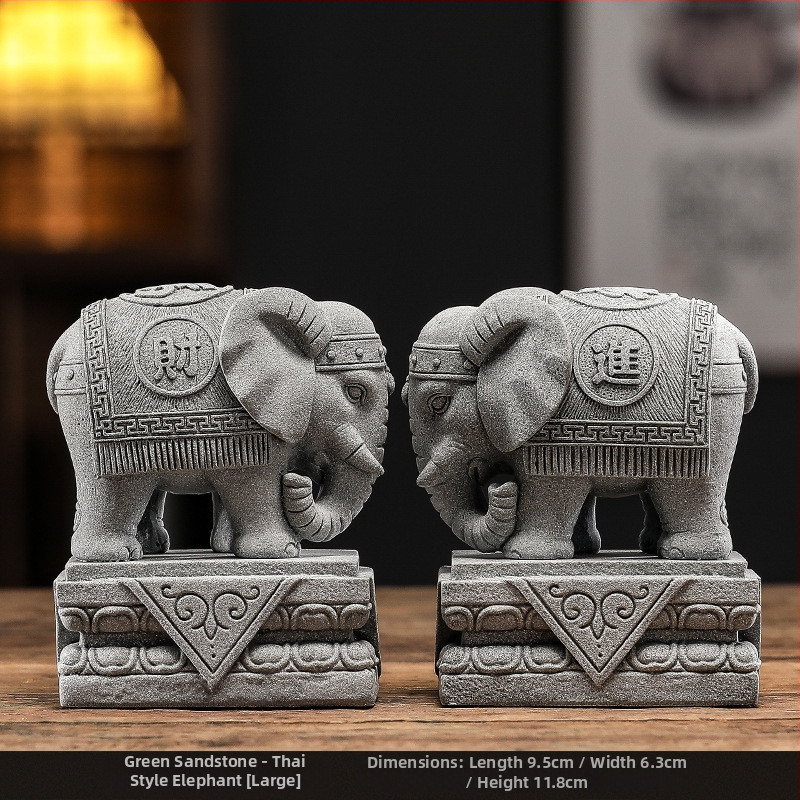 Двойка статуи на лъвове за аквариум, нов китайски стил, пластмаса и смола, марка Zifan, опаковка в цветна кутия