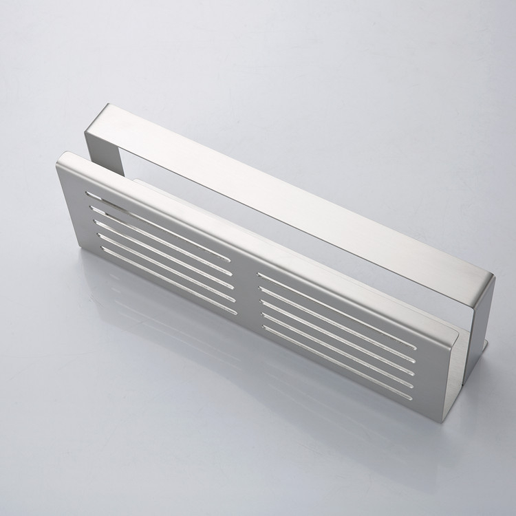 Jednoetažni regal za pohranu od 304 nehrđajućeg čelika za kuhinju i kupaonicu, polirana površina, nosivost 5–10 kg, moderni minimalistički stil, model 81203.