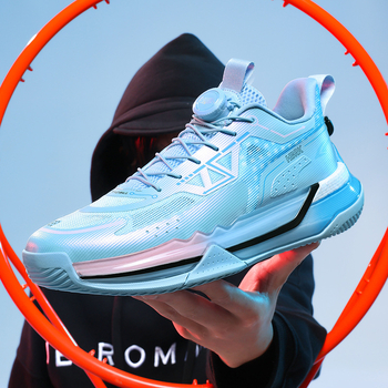 Adidași de baschet pentru copii - ultraușori, plasă respirabilă în partea superioară, talpă din cauciuc anti-derapantă, talie joasă, cu bandă elastică