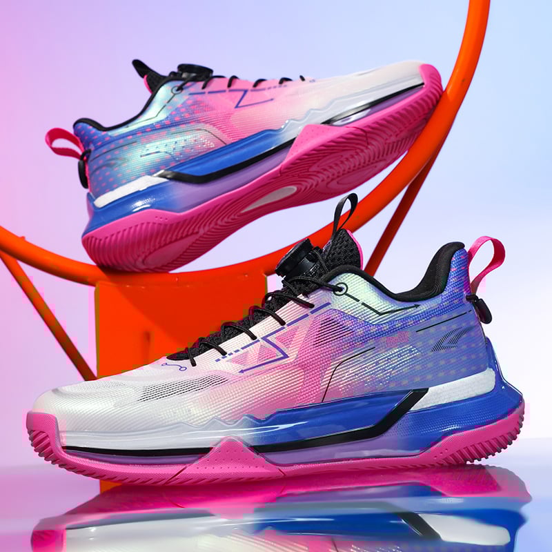 Adidași de baschet pentru copii - ultraușori, plasă respirabilă în partea superioară, talpă din cauciuc anti-derapantă, talie joasă, cu bandă elastică