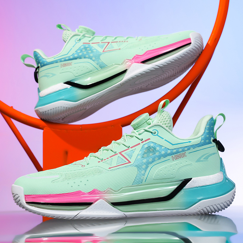 Adidași de baschet pentru copii - ultraușori, plasă respirabilă în partea superioară, talpă din cauciuc anti-derapantă, talie joasă, cu bandă elastică