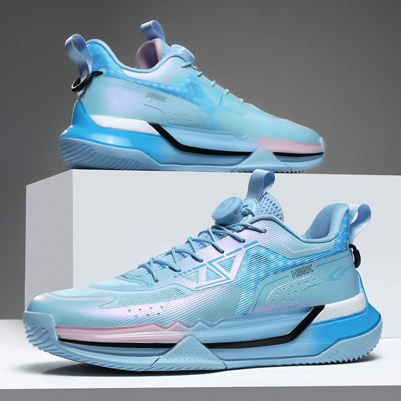 Adidași de baschet pentru copii - ultraușori, plasă respirabilă în partea superioară, talpă din cauciuc anti-derapantă, talie joasă, cu bandă elastică