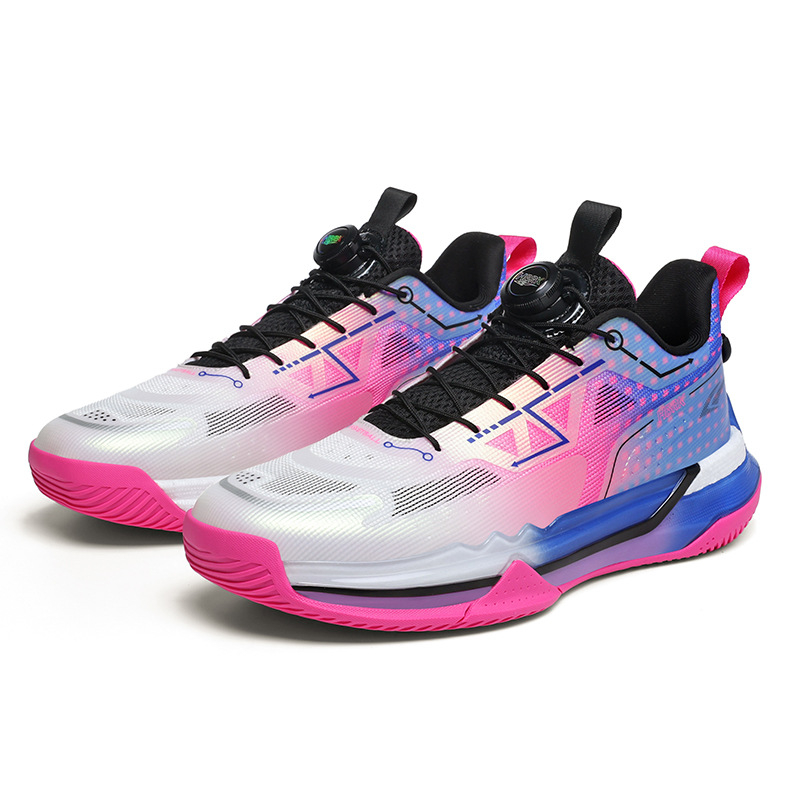 Adidași de baschet pentru copii - ultraușori, plasă respirabilă în partea superioară, talpă din cauciuc anti-derapantă, talie joasă, cu bandă elastică