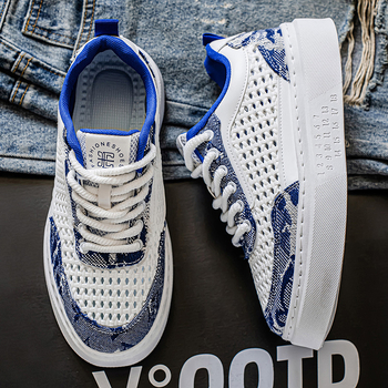 Pantofi sport bărbați din plasă, vârf rotund, partea superioară din plasă respirabilă, talpă PVC, branț EVA