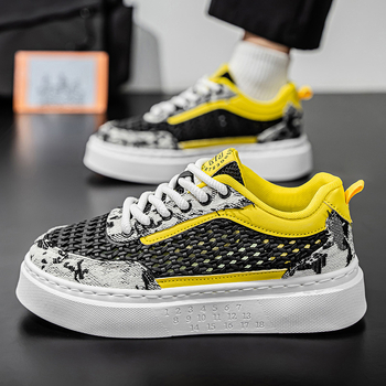 Pantofi sport bărbați din plasă, vârf rotund, partea superioară din plasă respirabilă, talpă PVC, branț EVA