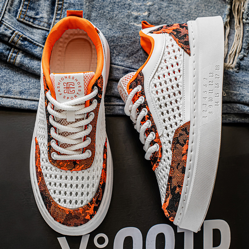 Pantofi sport bărbați din plasă, vârf rotund, partea superioară din plasă respirabilă, talpă PVC, branț EVA