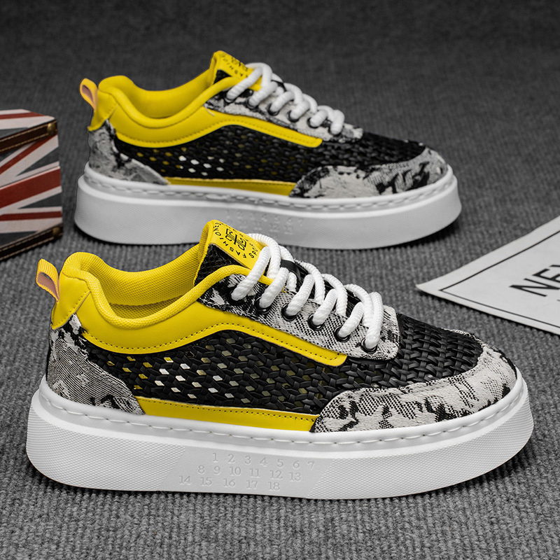 Pantofi sport bărbați din plasă, vârf rotund, partea superioară din plasă respirabilă, talpă PVC, branț EVA