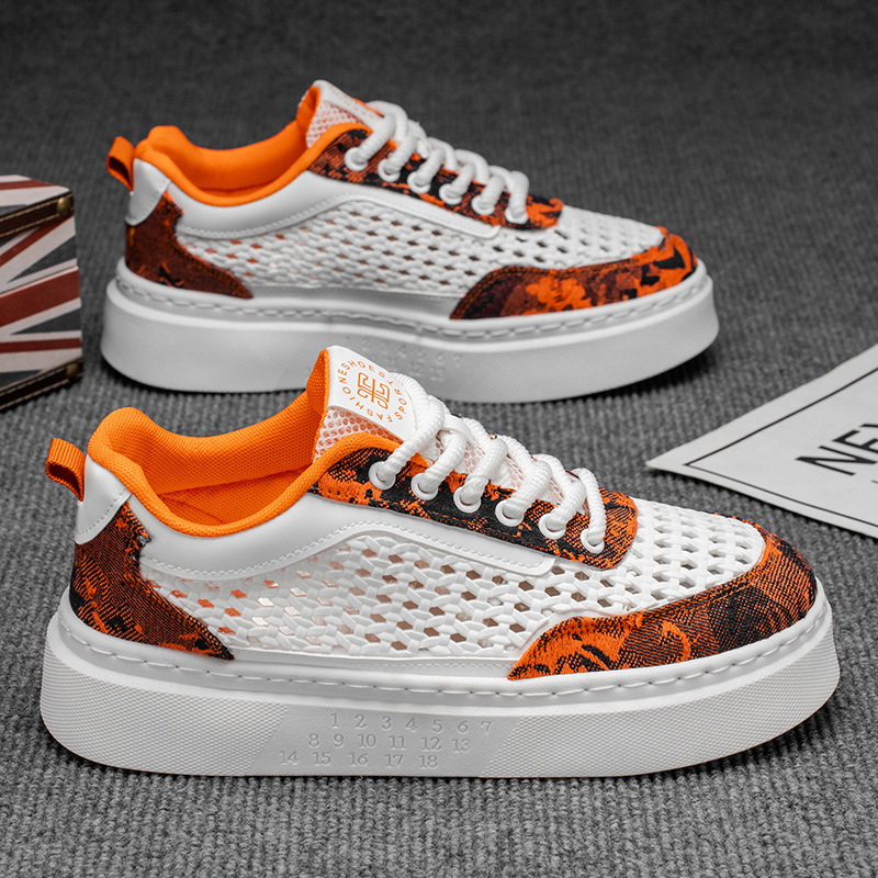 Pantofi sport bărbați din plasă, vârf rotund, partea superioară din plasă respirabilă, talpă PVC, branț EVA