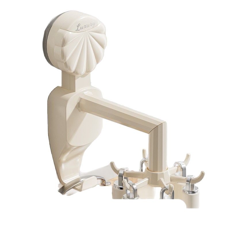 Zidni kuhinjski stalak s usisnim kukom i rotirajućim jednim kukom, PET materijal, nosivost 3–5 kg