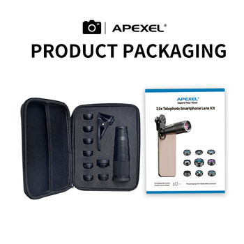 Apexel Vanjski monokularni teleobjektiv za pametni telefon 22x, makro, fisheye, širok ugao 0.63x