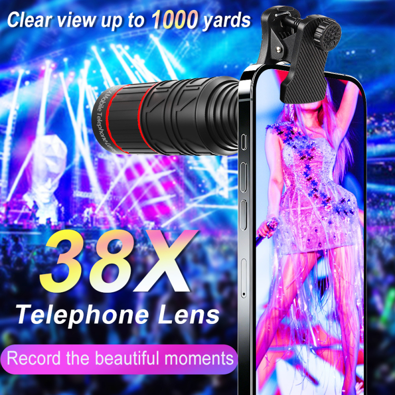 Smartphone μονόκλωνος τηλεσκόπιο με 38× μεγέθυνση, HD λήψη συναυλιών, εξωτερική κεφαλή κάμερας