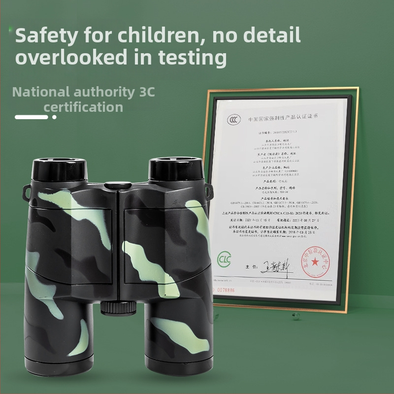 Binoclu educațional camuflat cu distanță focală reglabilă — Telescop din plastic pentru sugari și copii mici (0–3 ani)