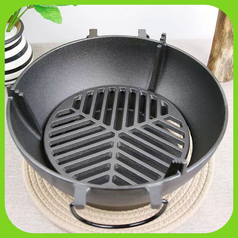 Lijena grill tava, kružnog oblika, za vanjsku upotrebu
