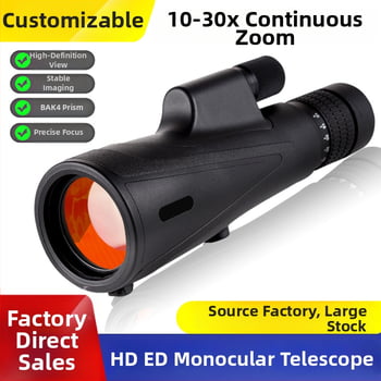 Monokularni zoom teleskop, 10-30x, 52 mm objektiv, HD visoke rezolucije za vanjsku upotrebu