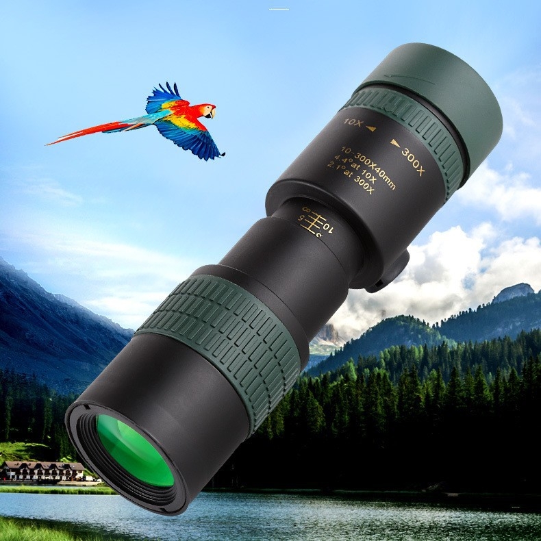 Monokularni teleskop 10-500×40 s zumom, visoka razlučivost HD, vojnozelene boje, profesionalan i prijenosan za fotografiranje mobitelom na otvorenom.