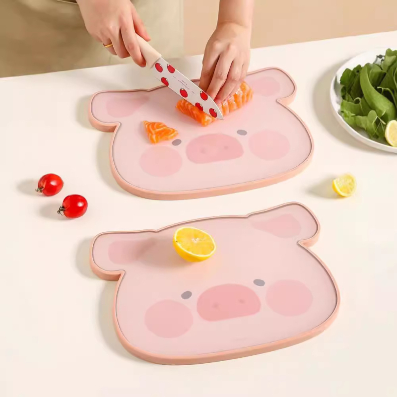 Kawashima House × Lulu Pig Daska za rezanje voća, antibakterijska i otporna na plijesan, hrane sigurnog kvaliteta, dvostrana, za kućnu upotrebu