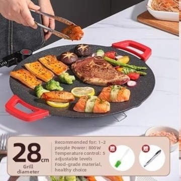 Električna gril tava, okrugla od legure, višefunkcionalna, 1,67 kg, Miso