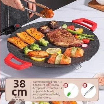 Električna gril tava, okrugla od legure, višefunkcionalna, 1,67 kg, Miso