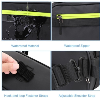 Torba za kormilo planinskog bicikla, prednja torbica na okvir s remenom za rame, poliesterska, podesiva, s podlogom