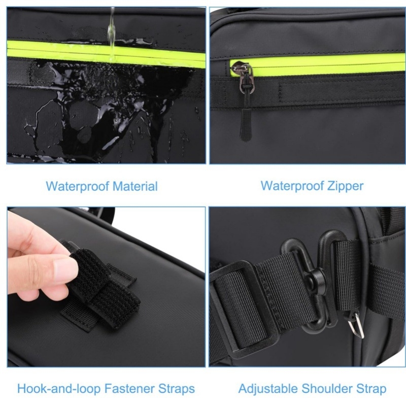 Torba za kormilo planinskog bicikla, prednja torbica na okvir s remenom za rame, poliesterska, podesiva, s podlogom